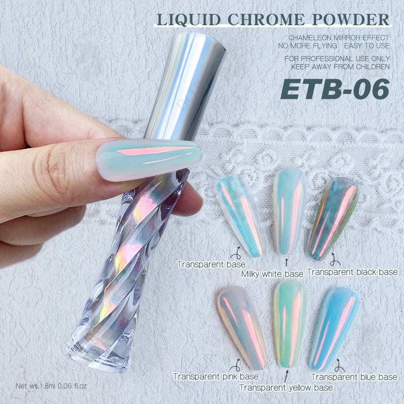 BOJUN ETB06 | Mirror White Pearl Moonlight Aurora Effect Liquid Chrome Powder 1.8ml